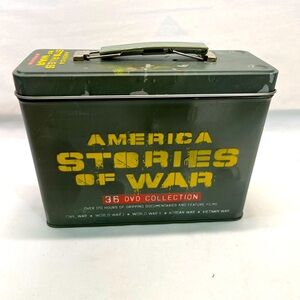 AMERICA STORIES OF WARS 2008 Green Metal DVD Movie‎ Collection Box PREOWNED